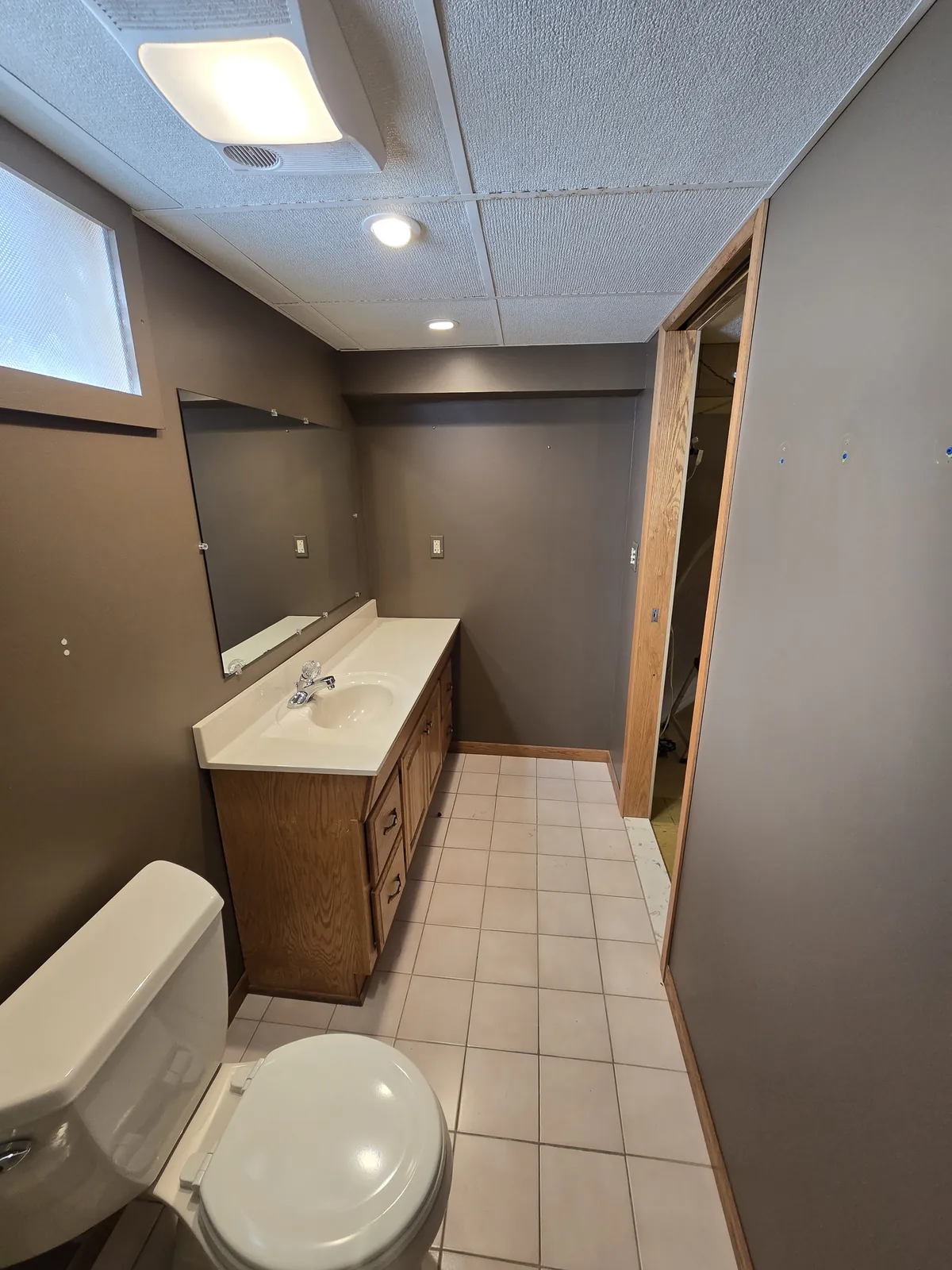 Before: the old vanity wall