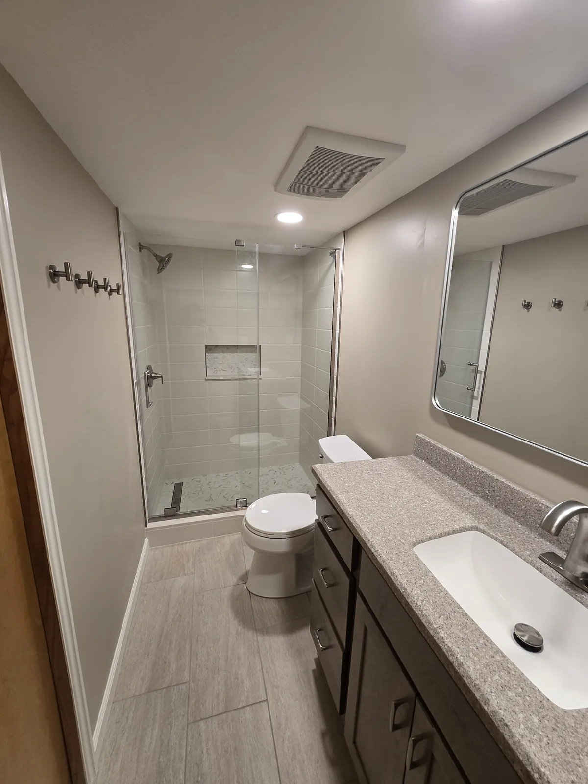 The finished Canton basement bathroom
