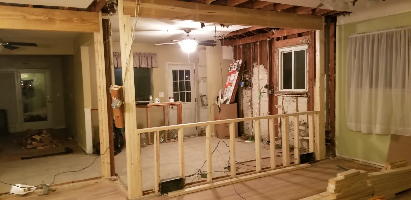 The new opening framed and structure carried